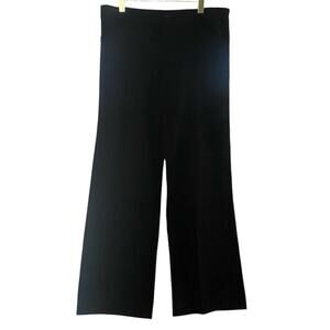 Vintage LAUREN Ralph Lauren Jacie Wide Leg Dress Pant Size 14 Black Wool Stretch